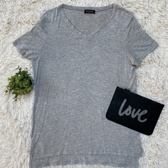 Zutter USA V-neck SS Tee 💗 Gray - Picture 3 of 12